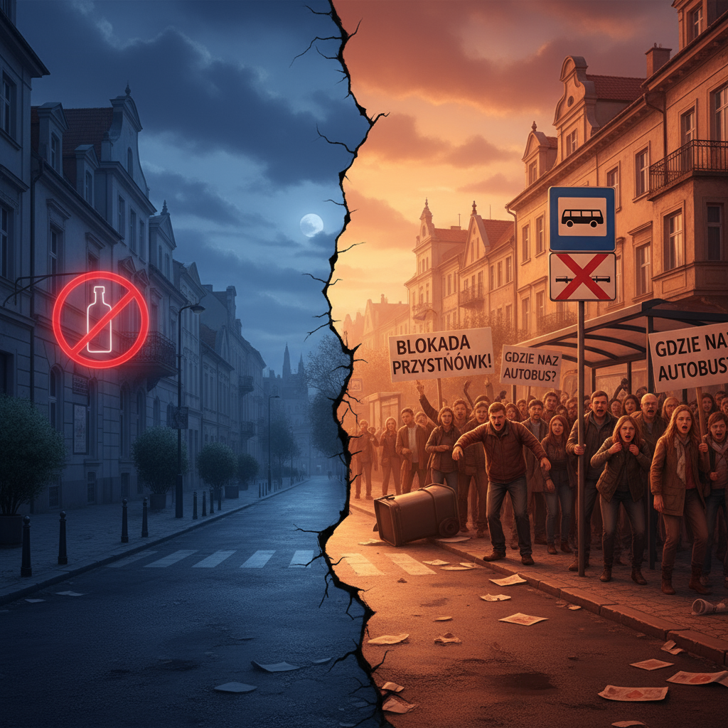 Podziały społeczne w Wałbrzychu wokół prohibicji i blokady przystanków