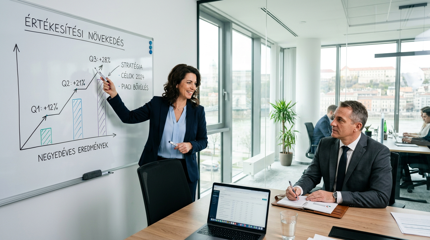 Sales coaching ülés modern irodában