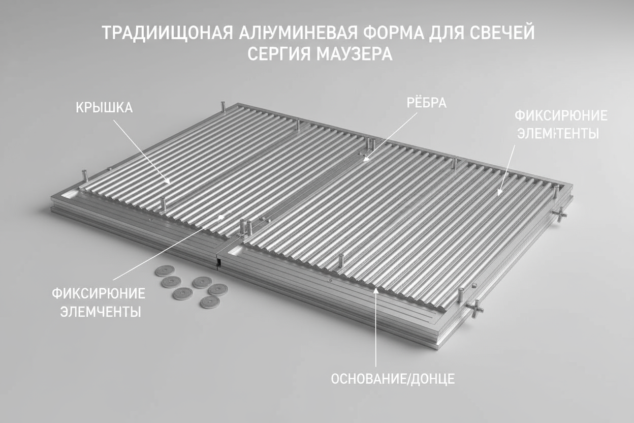 Визуальная иллюстрация традиционной формы Сергия Маузера для церковных свечей