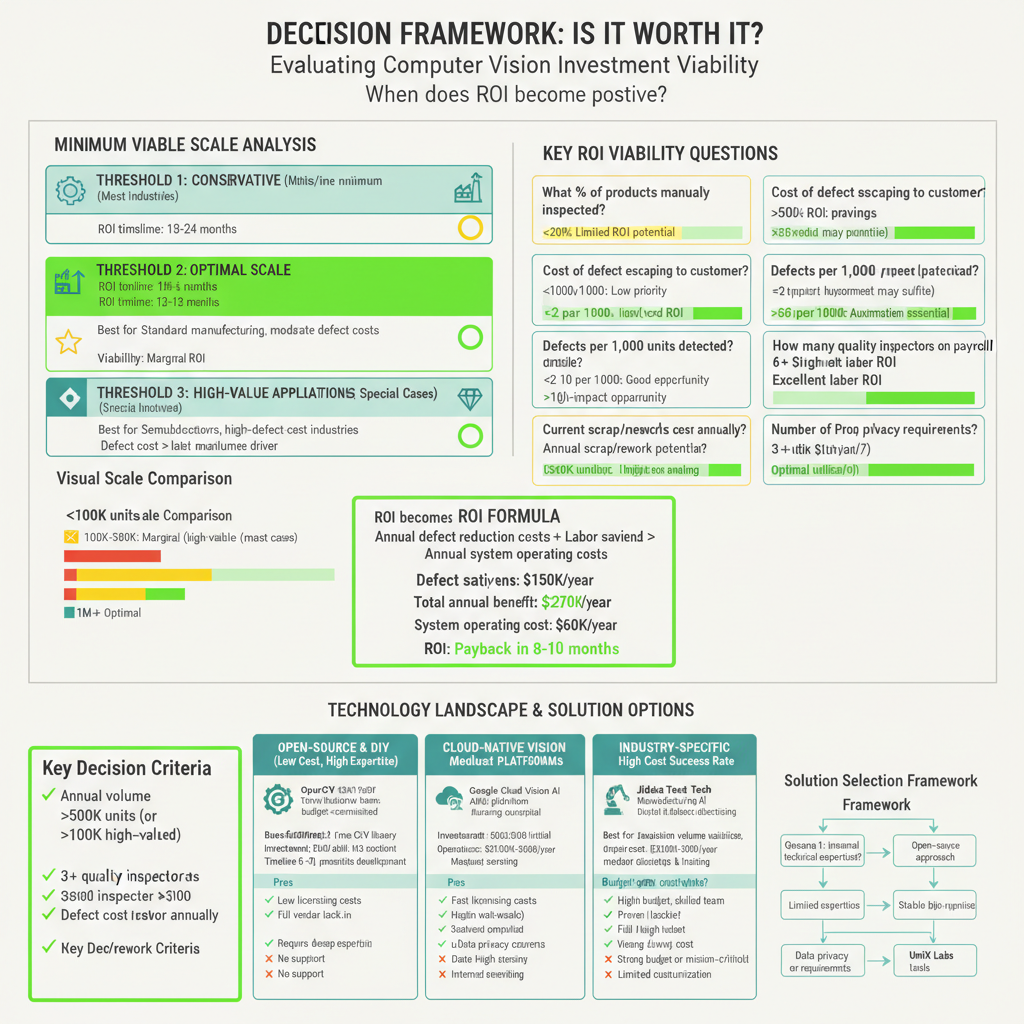 Decision Framework: Scale Thresholds, ROI Questions, and Solution Selection for Computer Vision Investment