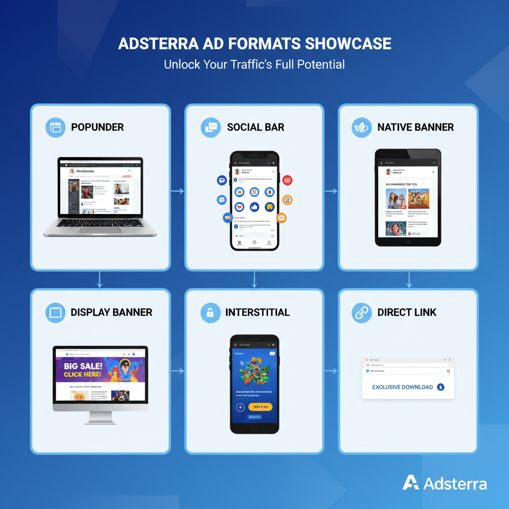 How to Earn Money with Adsterra in India (2025 Step-by-Step Guide) 4 Adsterra के Popular Ad Formats Overview