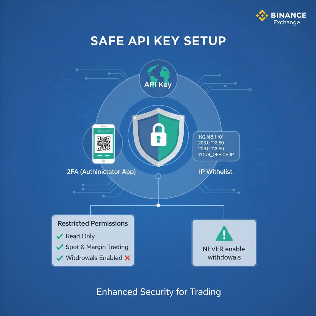 Illustration configuration sécurisée API Binance