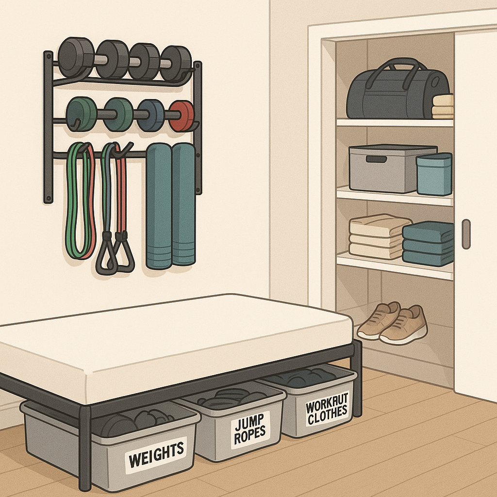 Smart storage solutions for home gym equipment in small spaces