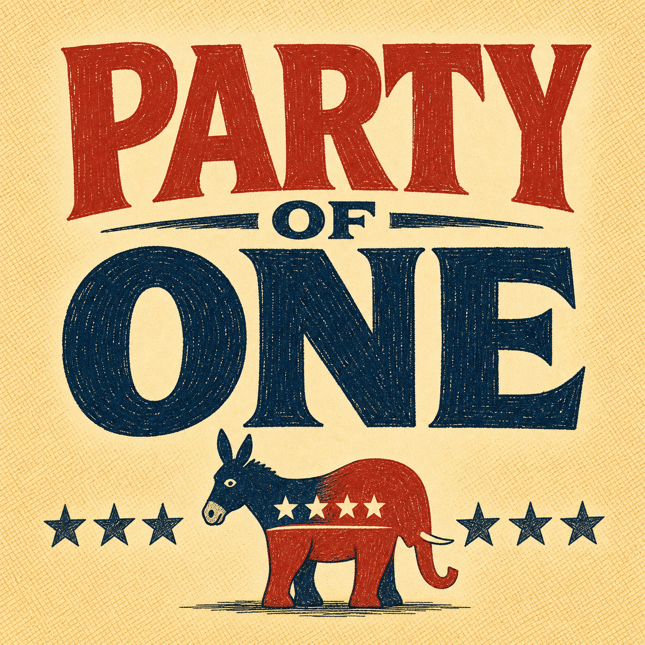 Bold editorial graphic reading Party of One