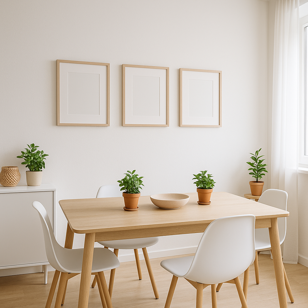 Elementos decorativos minimalistas para comedor pequeño