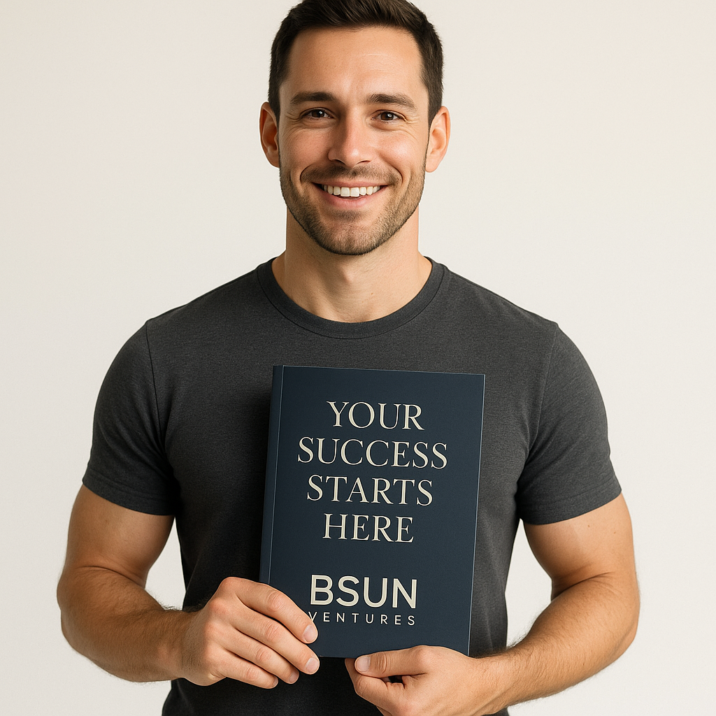 Product endorsement - confident customer with BSUN Ventures guide