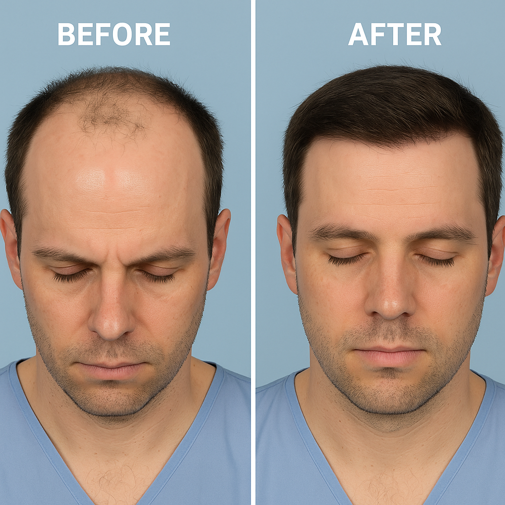 Before and after hair transplant results