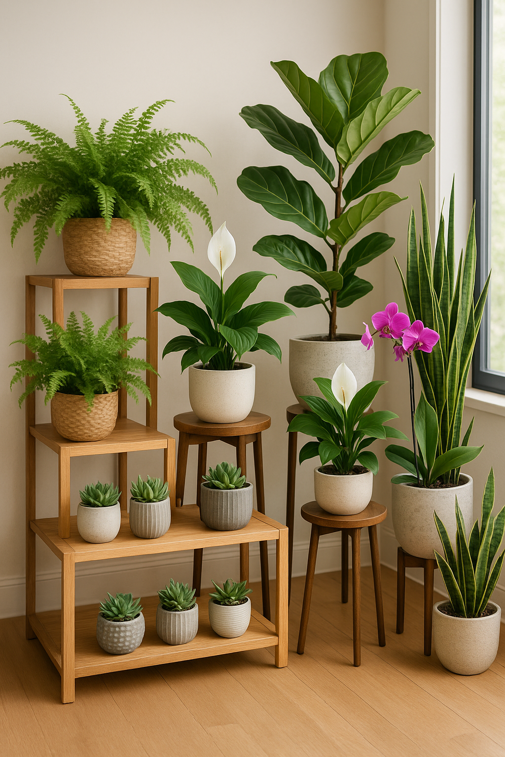 Agrupación de plantas por especies de forma organizada