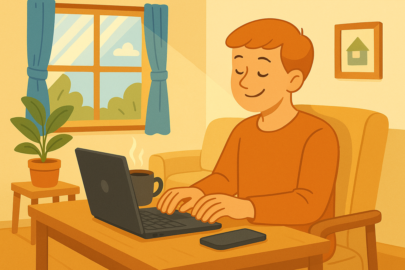 Data entry clerk working remotely