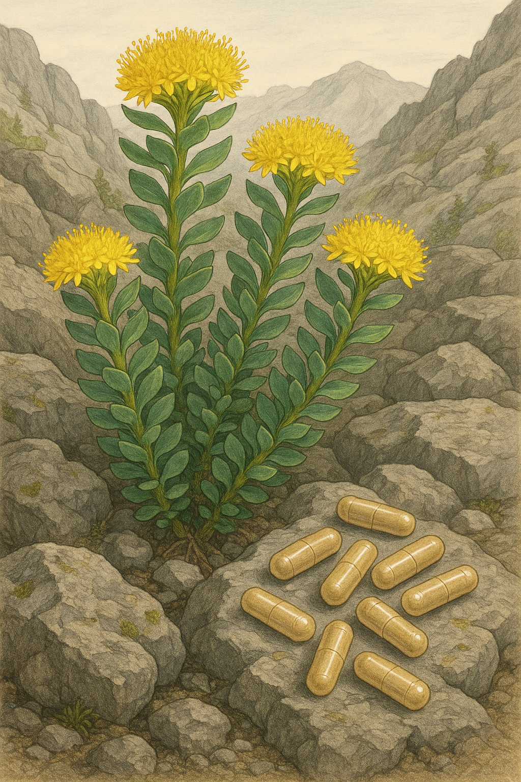 Rhodiola rosea Arctic plant and standardized extracts