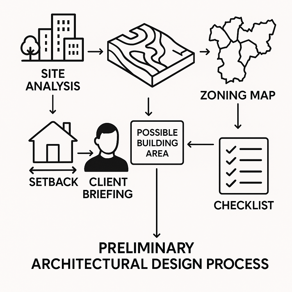 Fluxograma das etapas de desenvolvimento do anteprojeto arquitetônico
