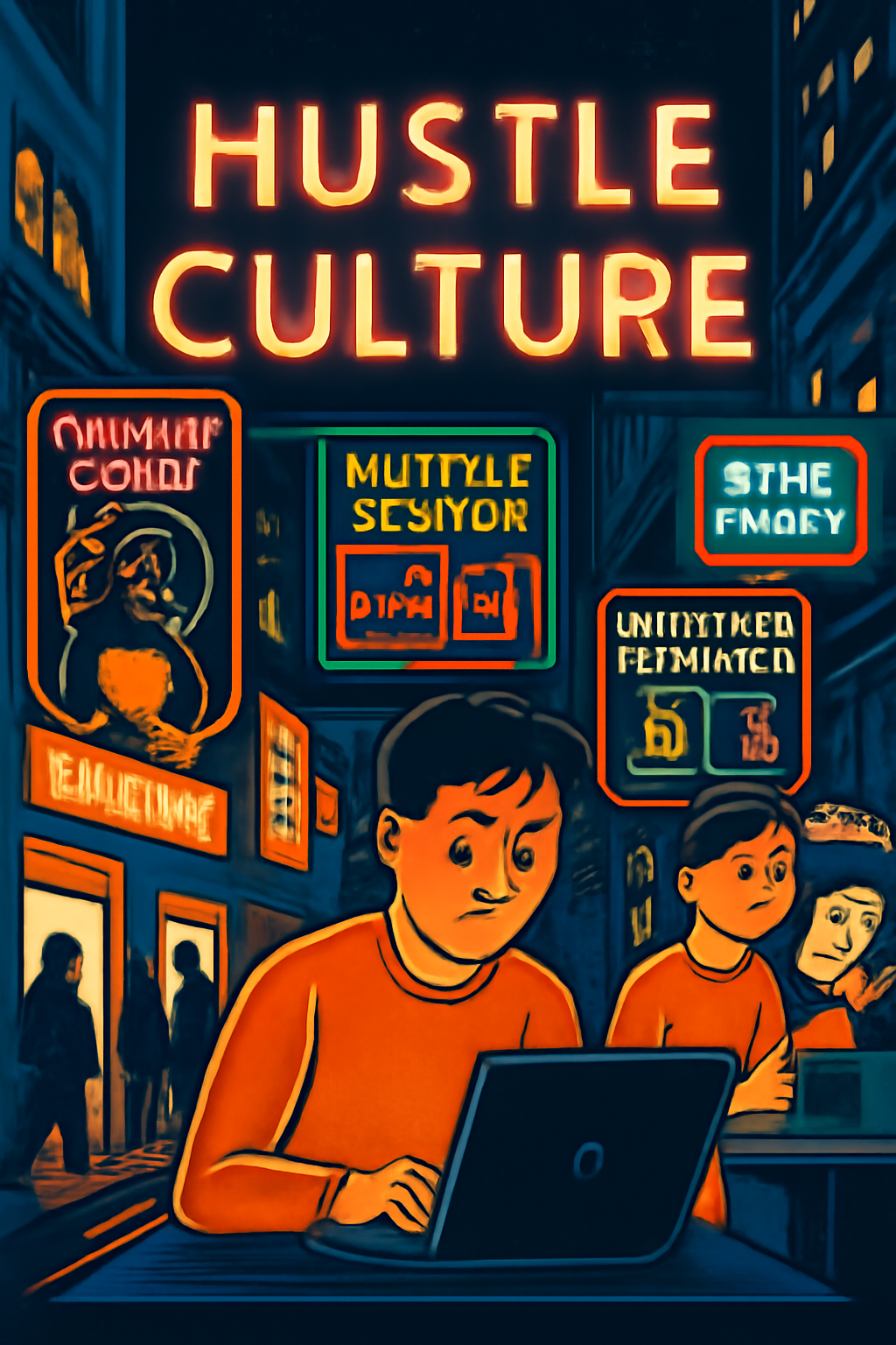 Hustle culture pressure visual