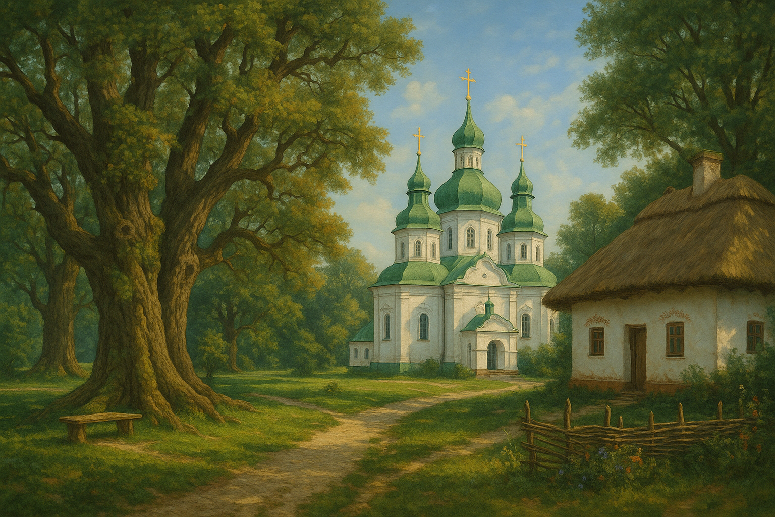 Диканька - легендарная деревня Гоголя с вековыми дубами, церквями и парком