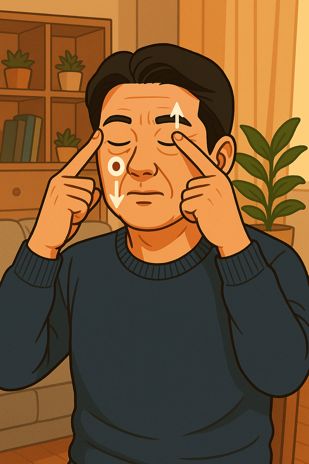 눈 운동하는 한국인 애니메이션