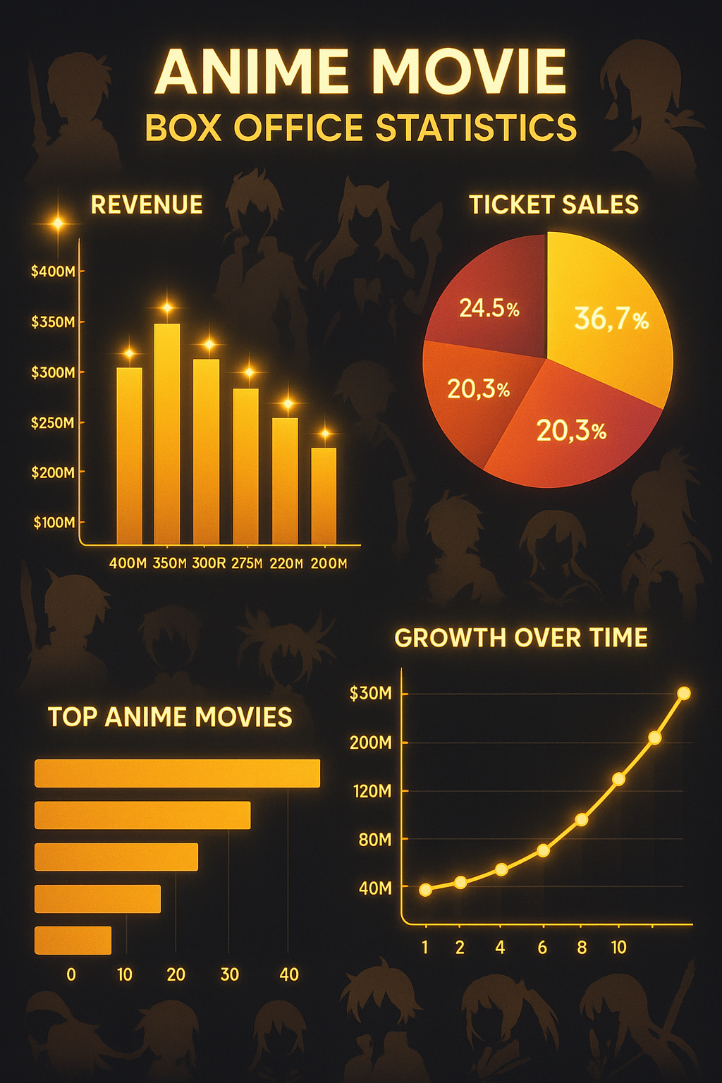 Box office charts showing anime dominance