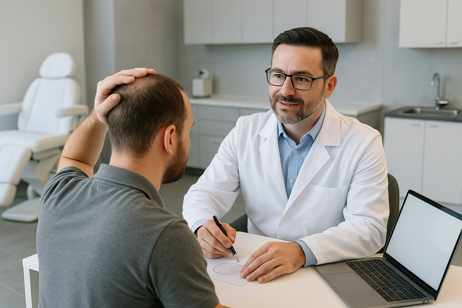 Professional hair transplant consultation