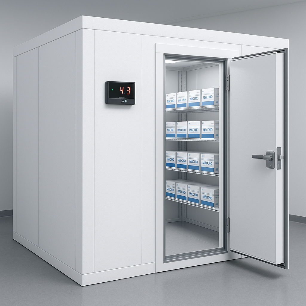 Modular cold room for pharmaceutical storage with precise temperature control for vaccines and medicines