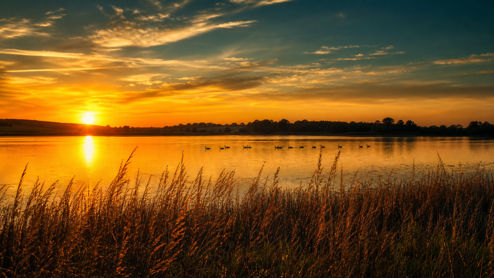 Swan Lake State Park at golden hour, Carroll, Iowa