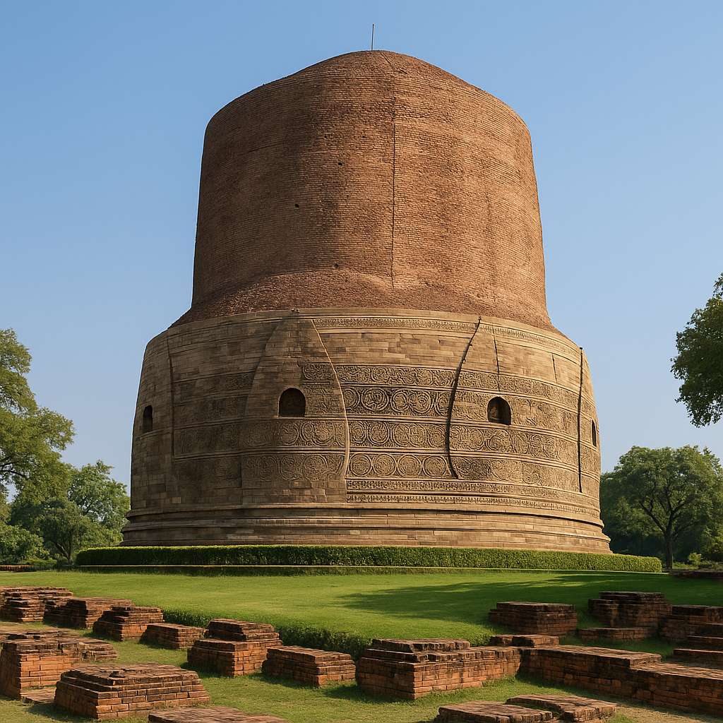 The historic Dhamek Stupa at Sarnath