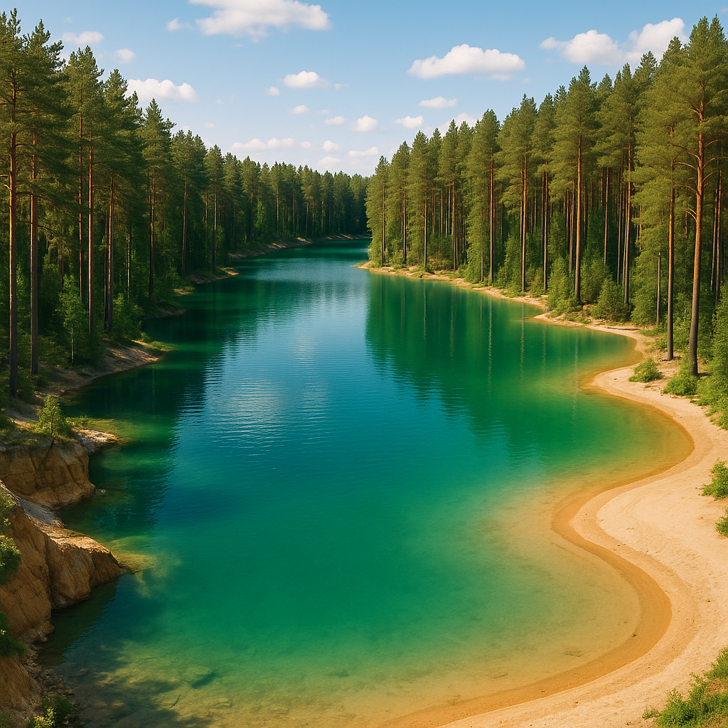 Голубые озера в Олешне - бирюзовые воды среди соснового леса