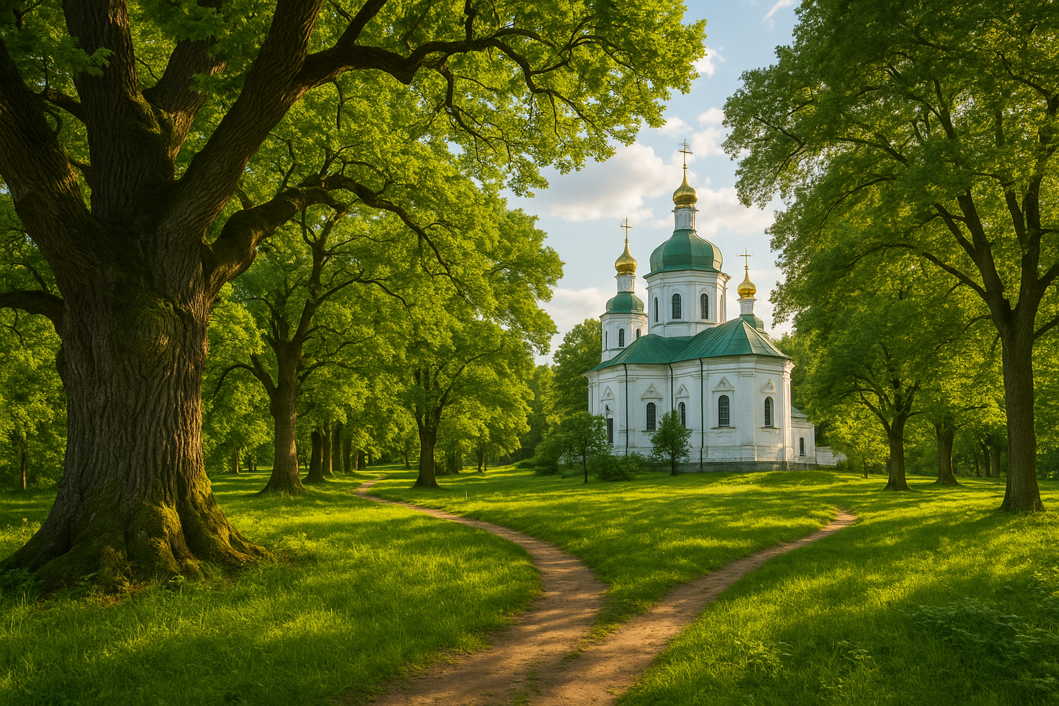 Диканьский ландшафтный парк - старинная роща, церкви и зеленые аллеи