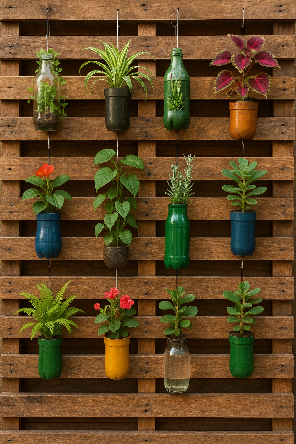 Diseños creativos y materiales DIY para jardines verticales