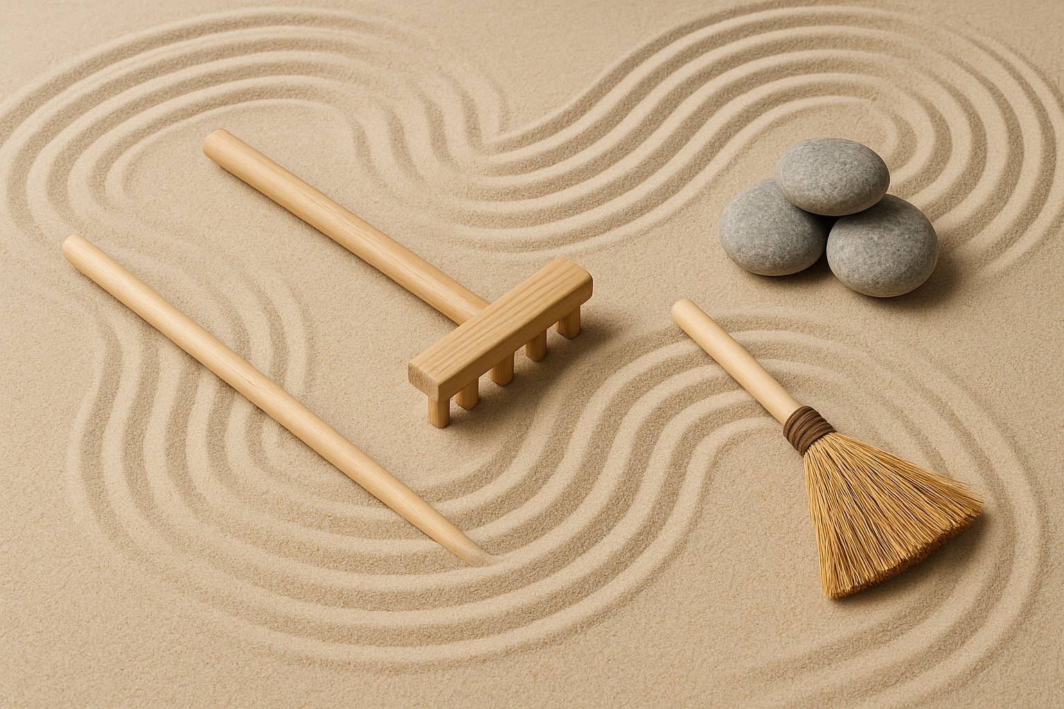 Herramientas simples para el mantenimiento fácil del rincón zen