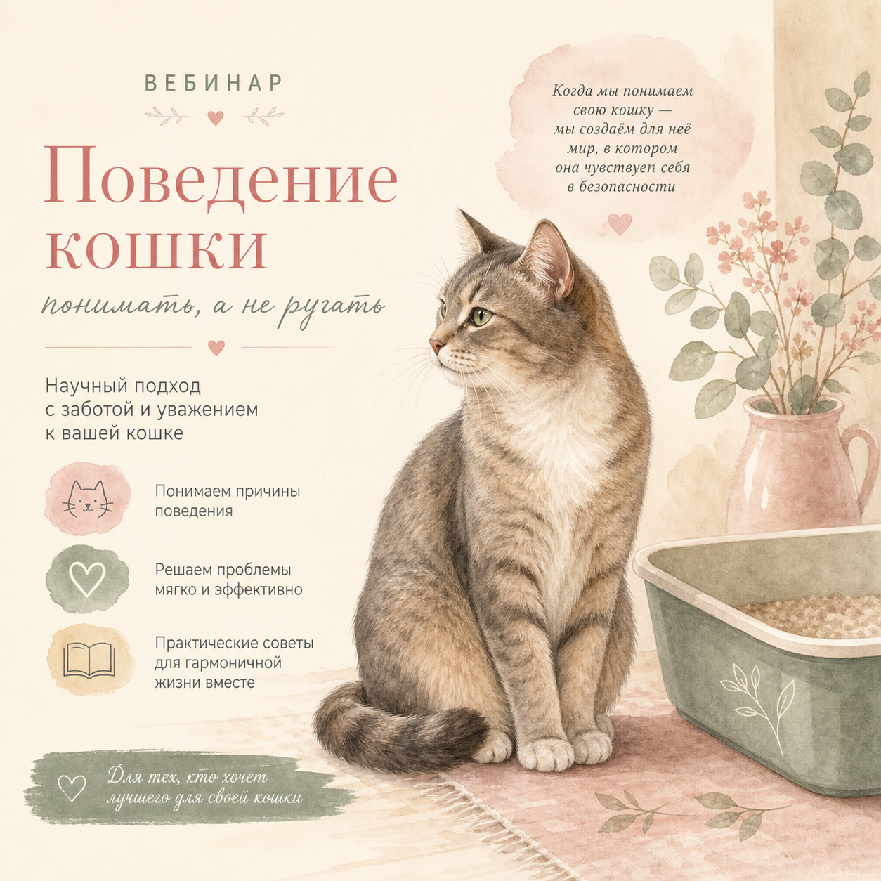 Акварельная иллюстрация кошки