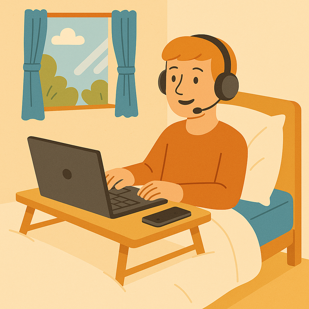 Customer service rep providing remote support