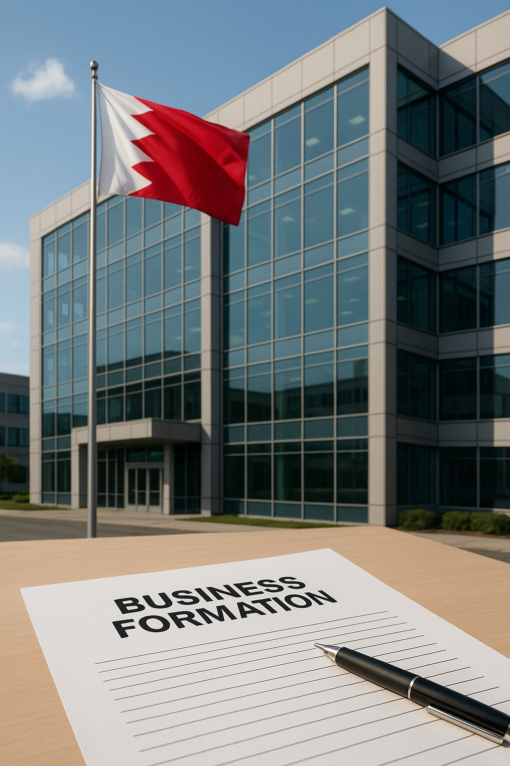 Modern corporate office representing company formation in Bahrain