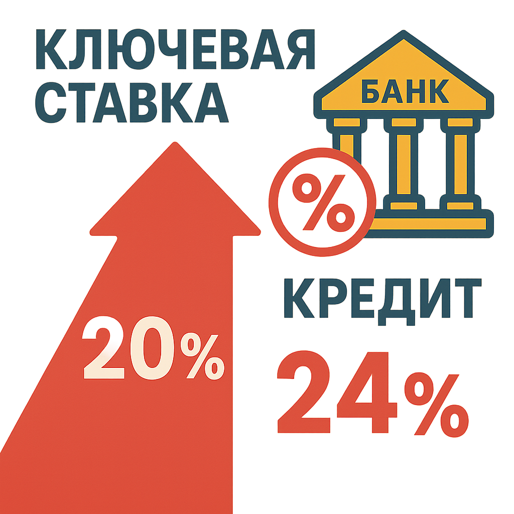 Как ключевая ставка переводится в более высокие проценты по кредитам.