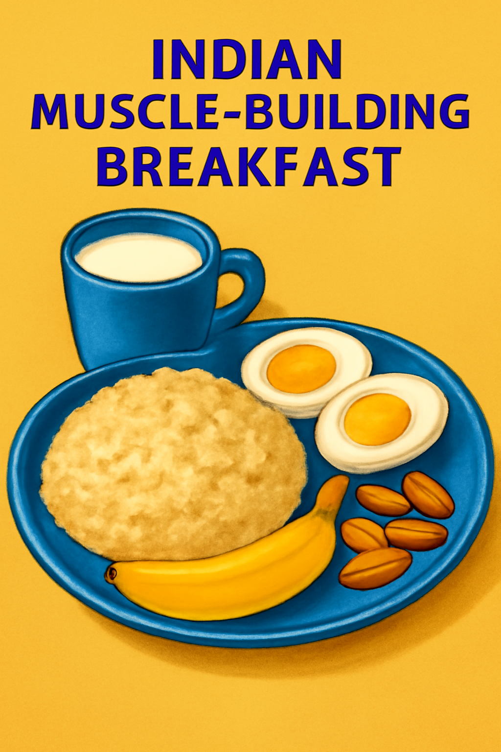 Traditional Indian muscle-building breakfast with protein-rich foods