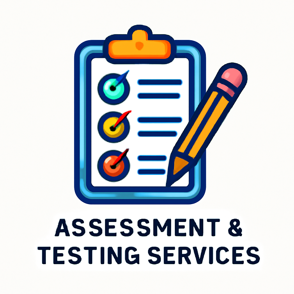 Colorful icon for Assessment & Testing Services with white background