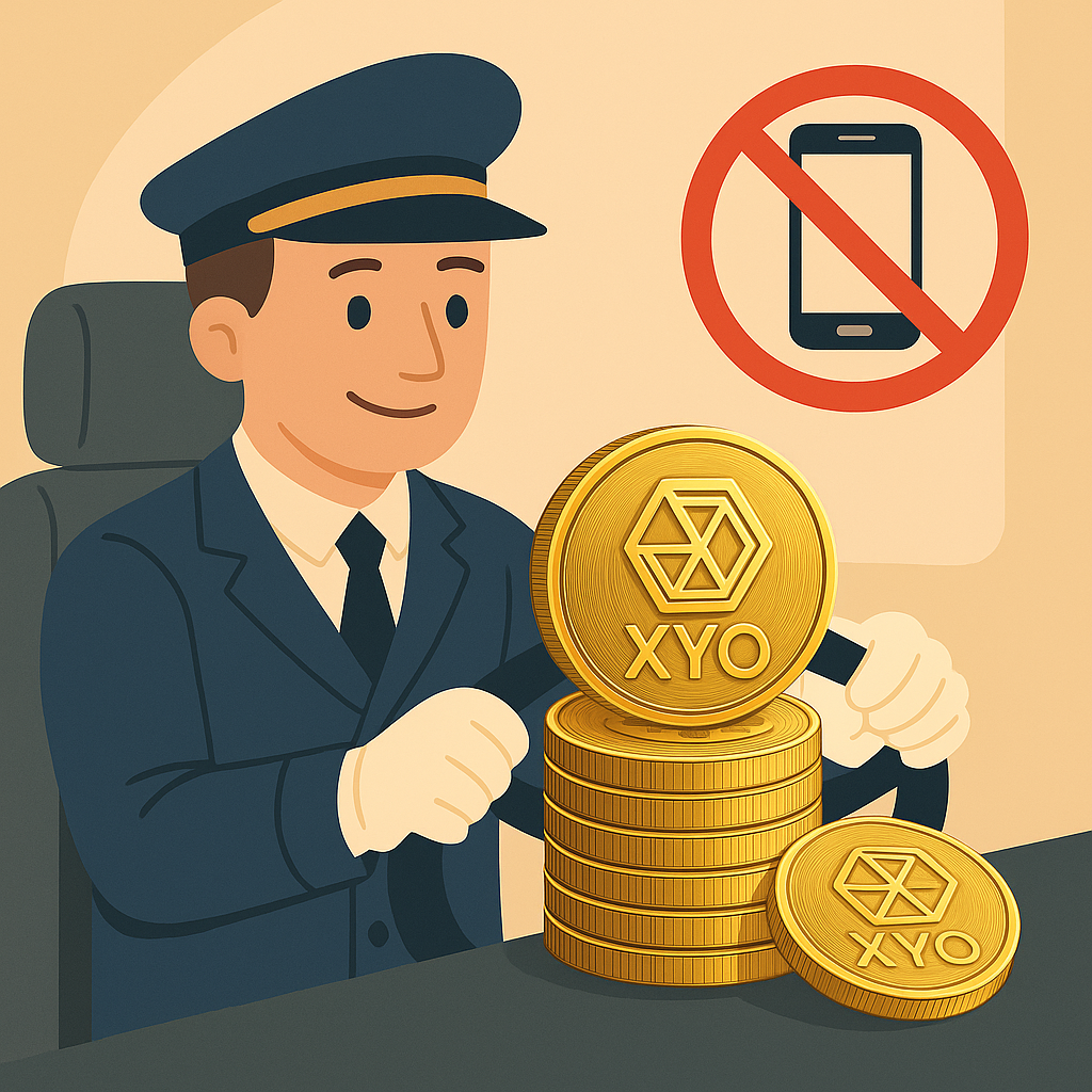 Illustration représentant les pièces XYO et la cryptomonnaie