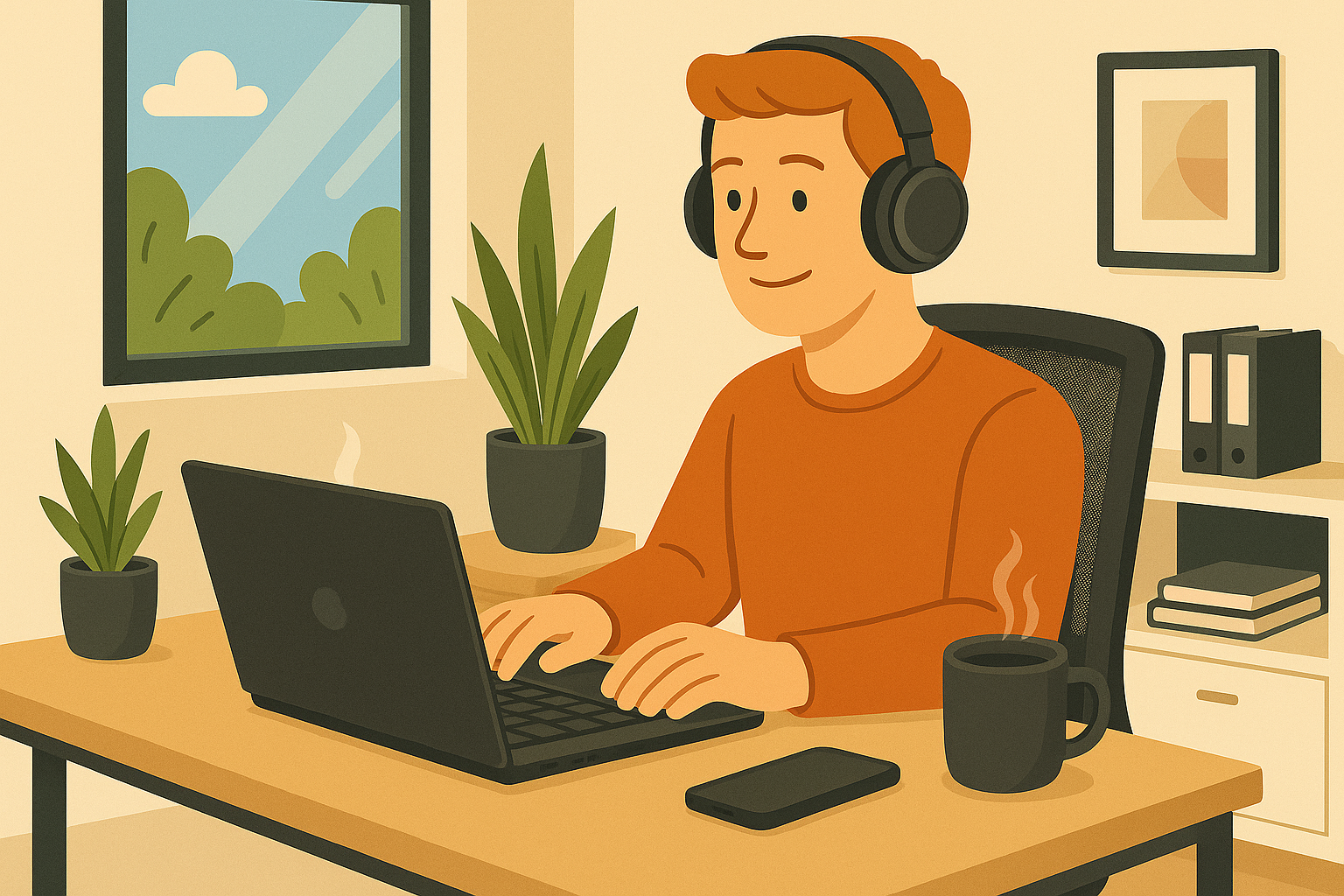 Professional remote worker building high-paying career from home