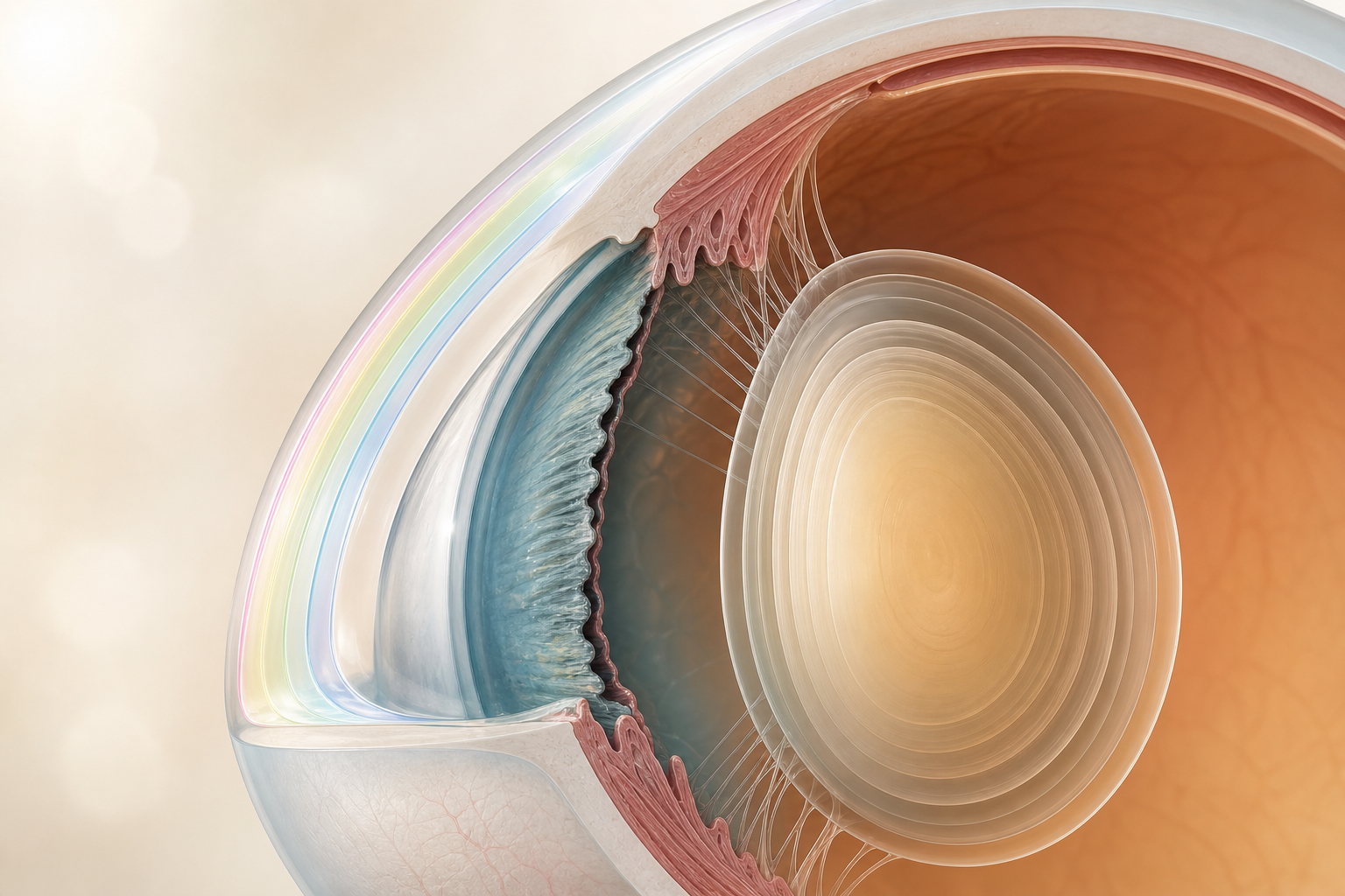 Anatomical cross-section of the anterior eye segment