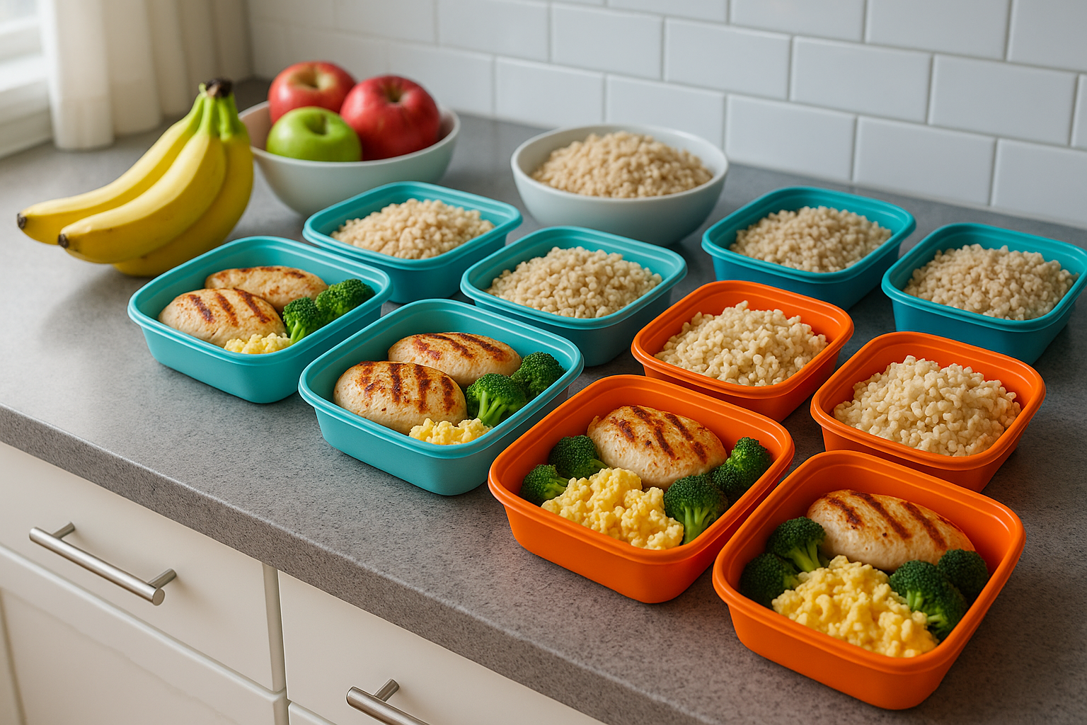 Meal prep for weight gain with protein-rich foods