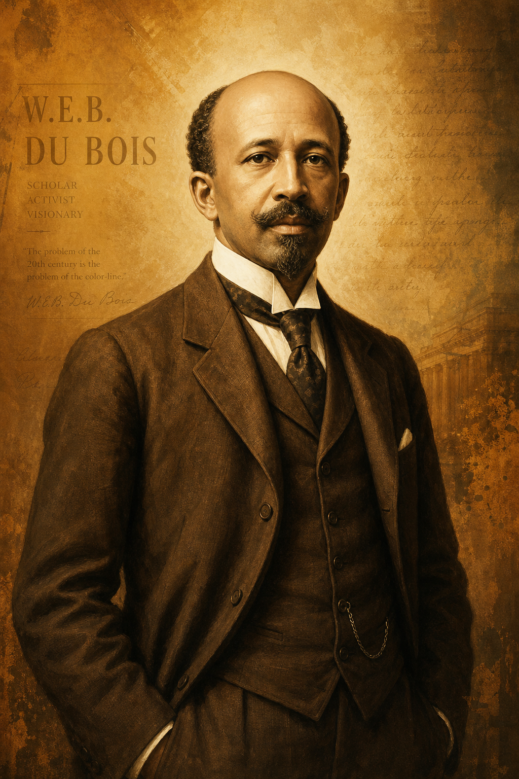 W.E.B. Du Bois portrait illustration