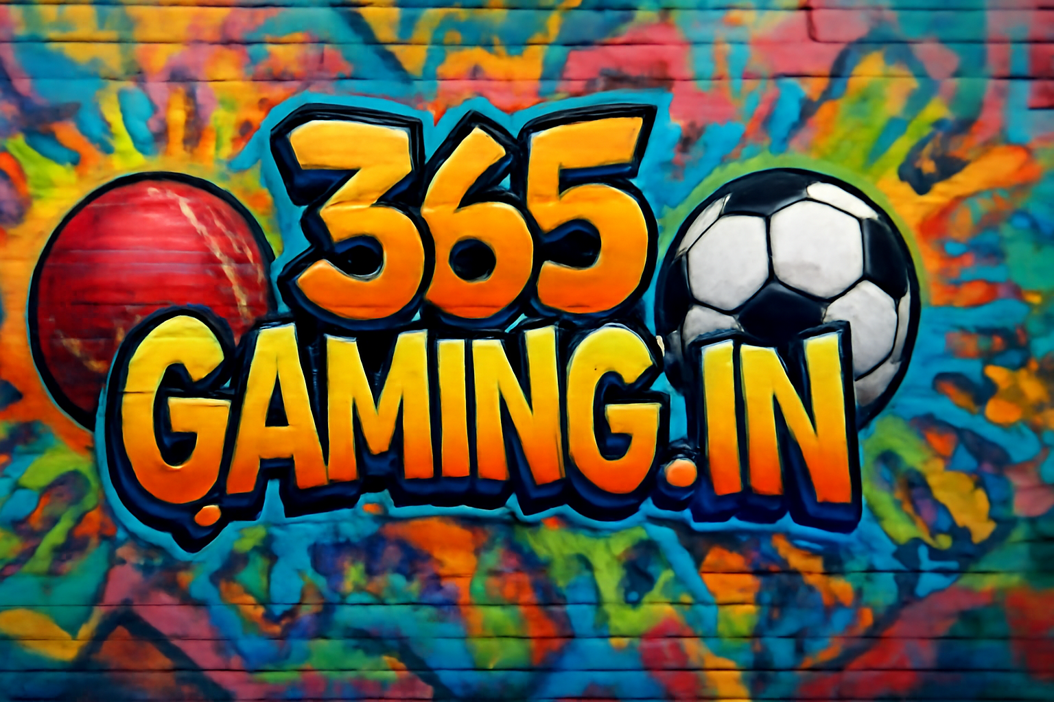Graffiti style ad poster for 365gaming.in with urban art and sports theme