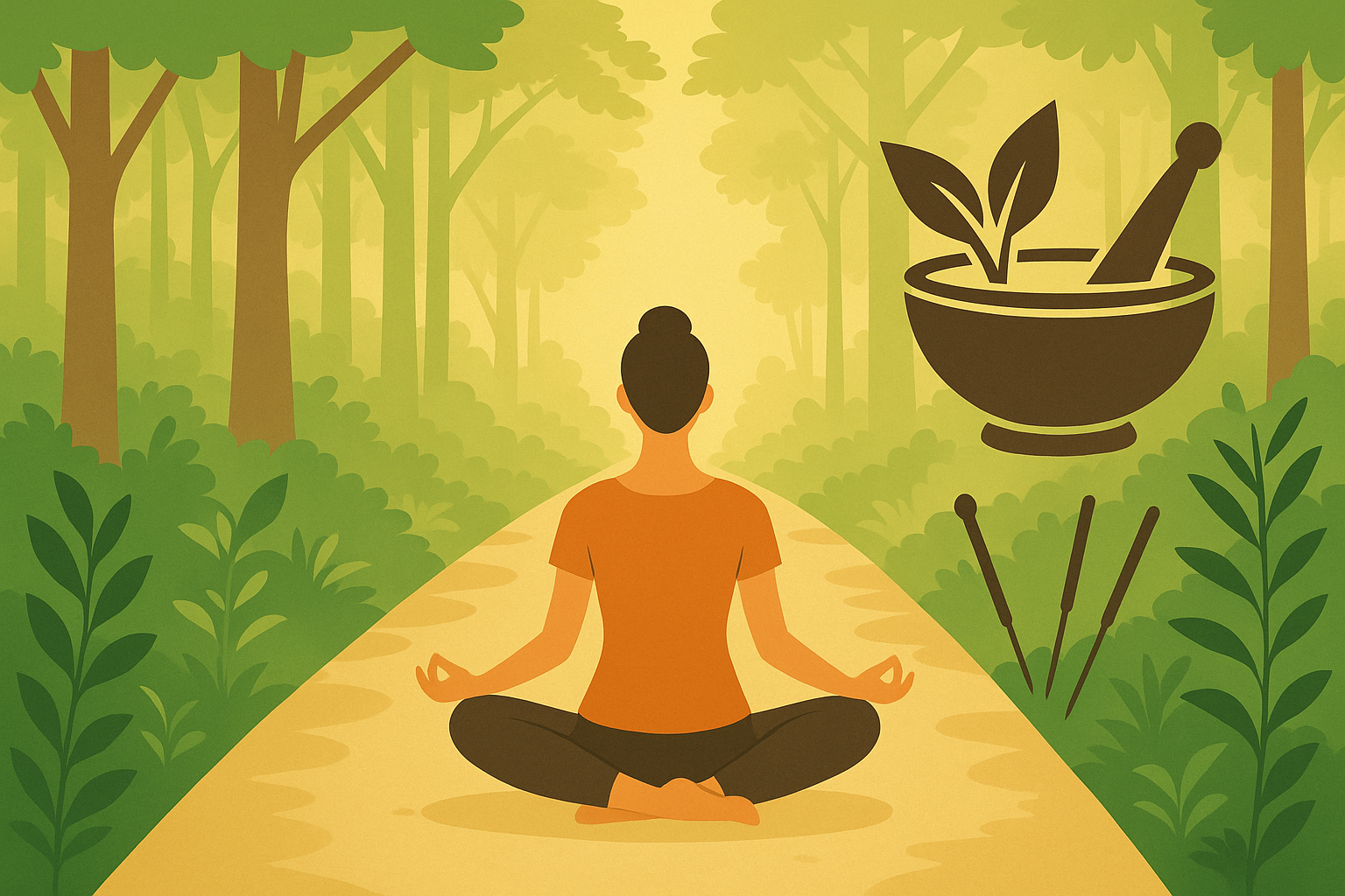 Illustration zum Blogbeitrag: Stress ganzheitlich mit Naturheilkunde behandeln