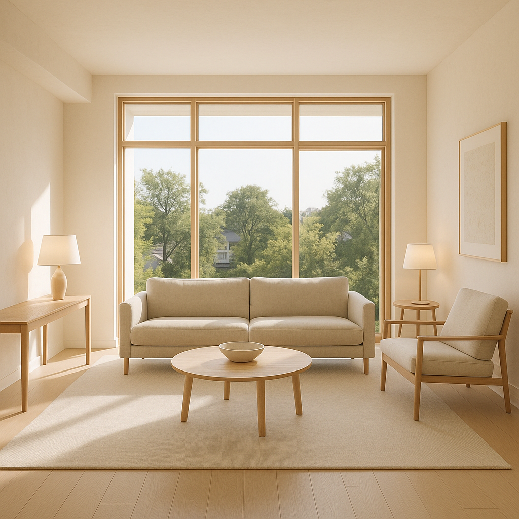 Iluminación minimalista con luz natural y lámparas sencillas