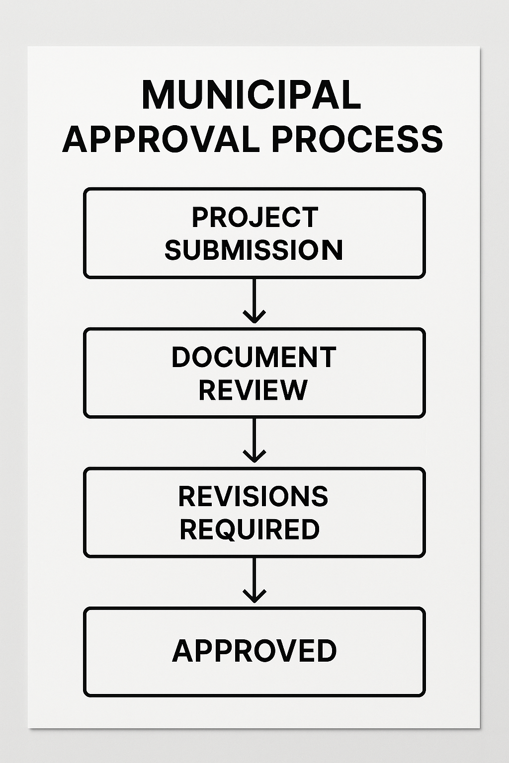 Fluxograma simplificado do processo de aprovação municipal para projetos de construção