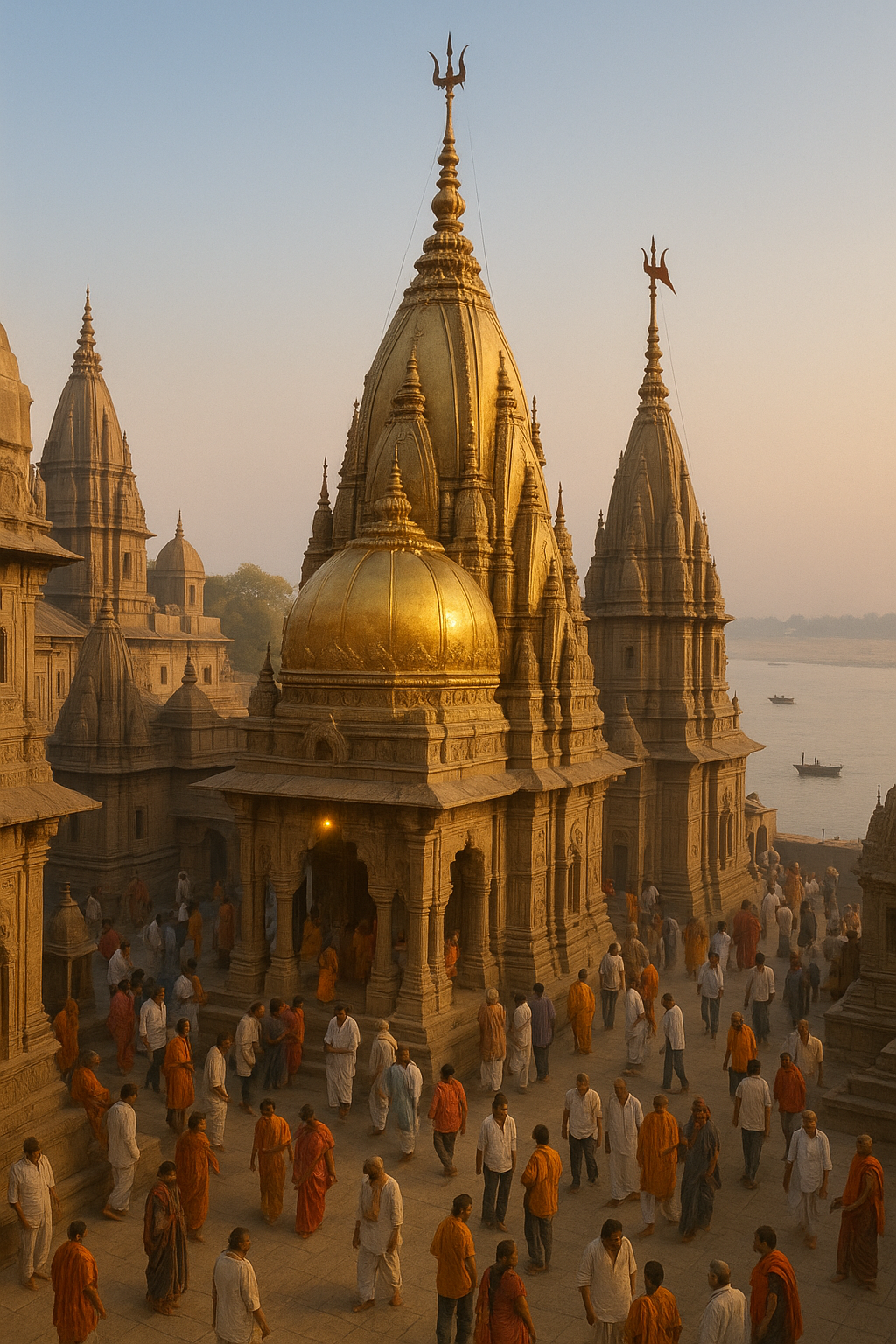 Golden spires of Kashi Vishwanath Temple
