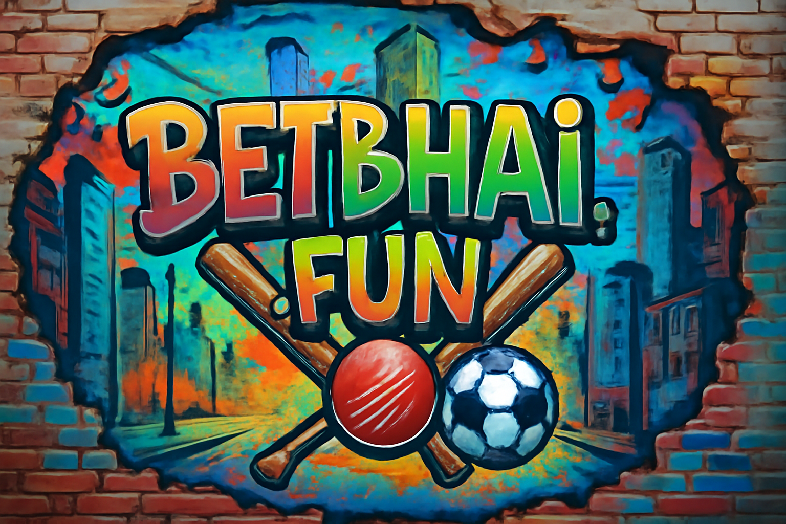4K graffiti style poster for betbhai.fun with urban wall art and sports, ultra-clear like attached example