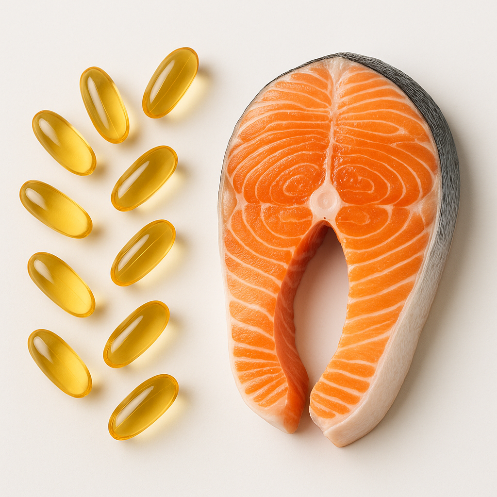 Omega-3 supplements and natural fish sources for brain health