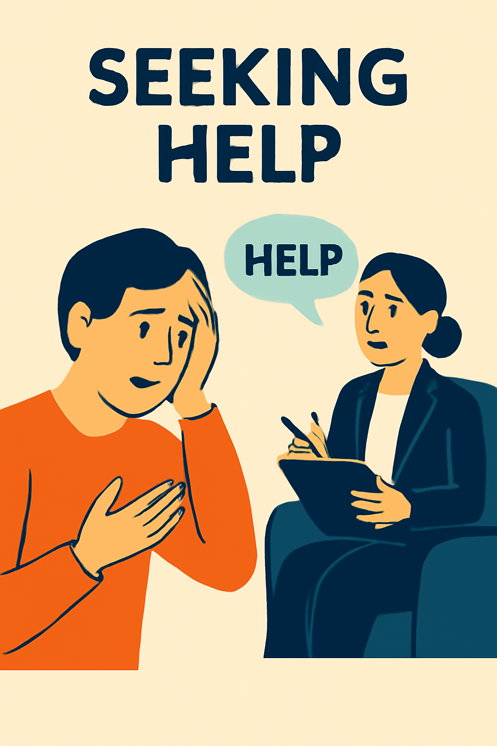 Seeking professional support illustration