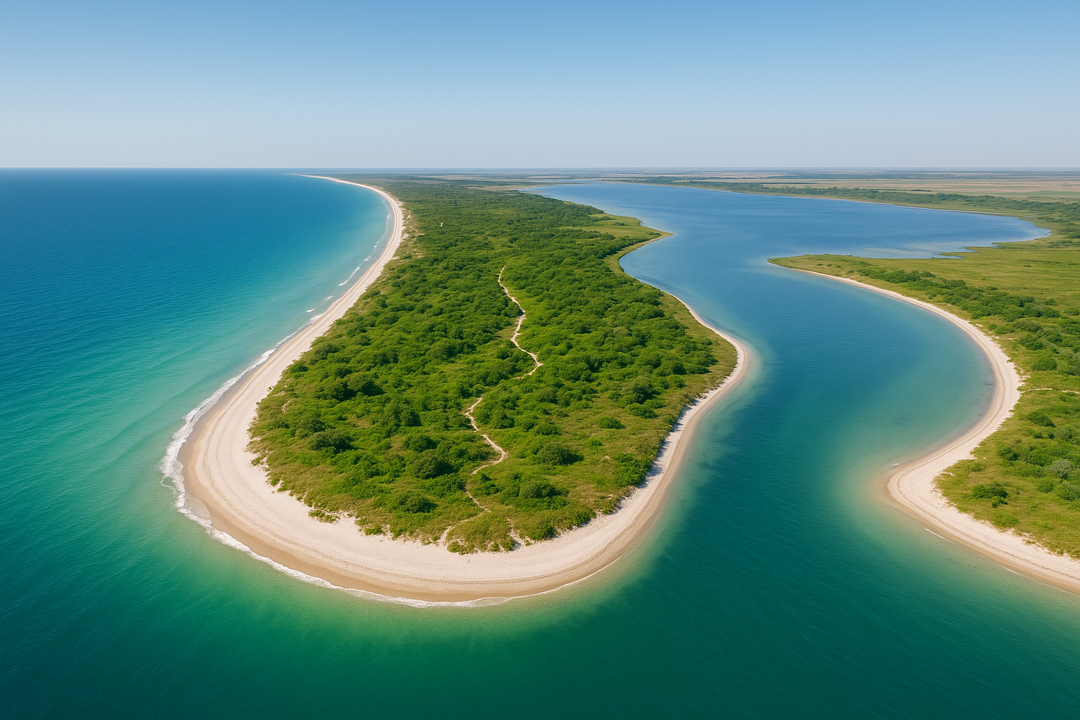 Кинбурнская коса - уникальный полуостров между тремя водоемами с нетронутой природой
