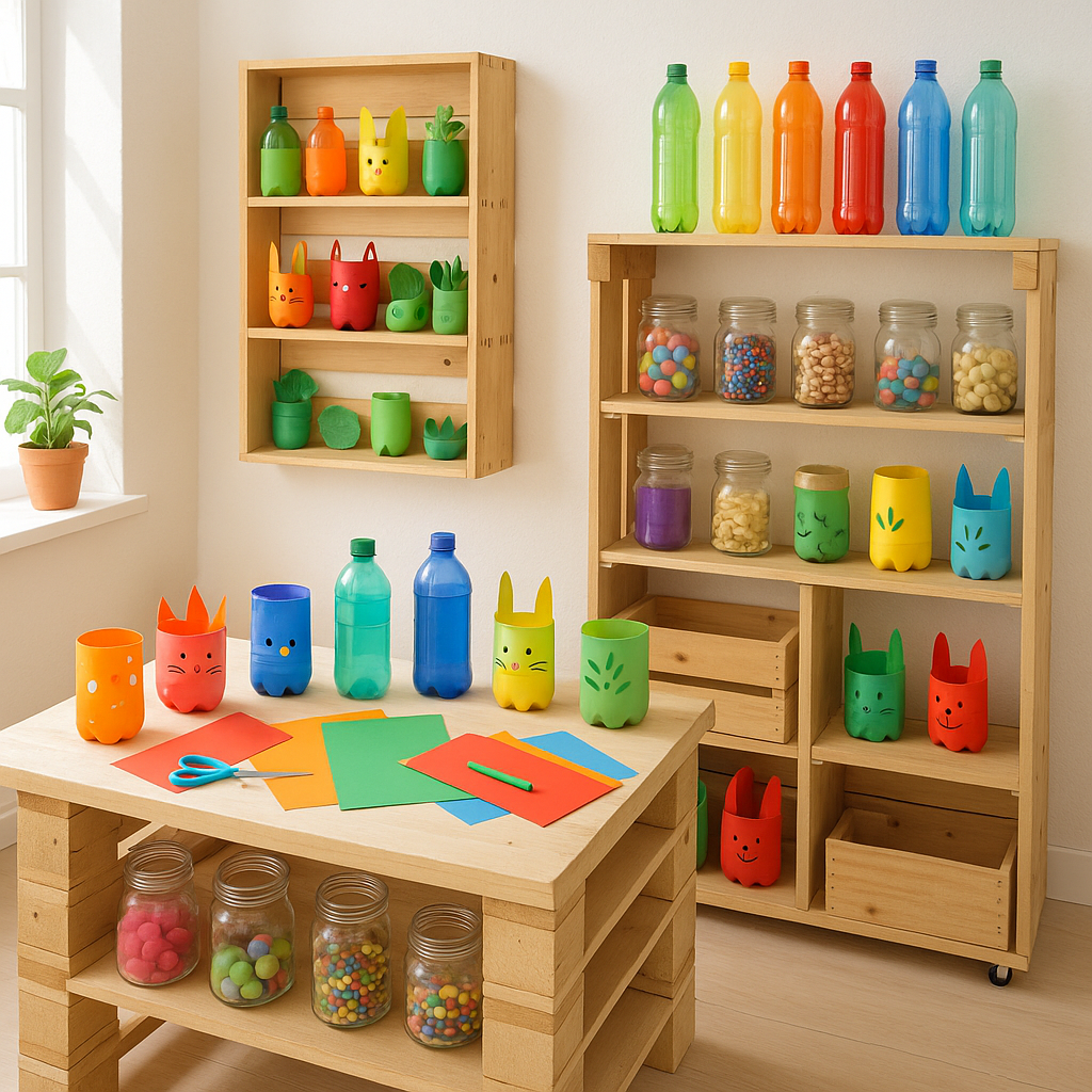 Materiales reciclados para proyectos DIY creativos