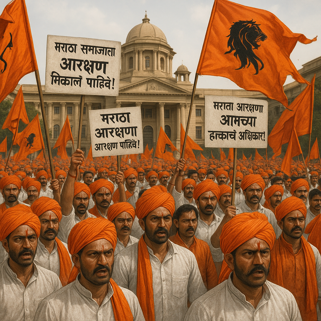 Maratha quota protesters rallying in Mumbai for reservation concessions