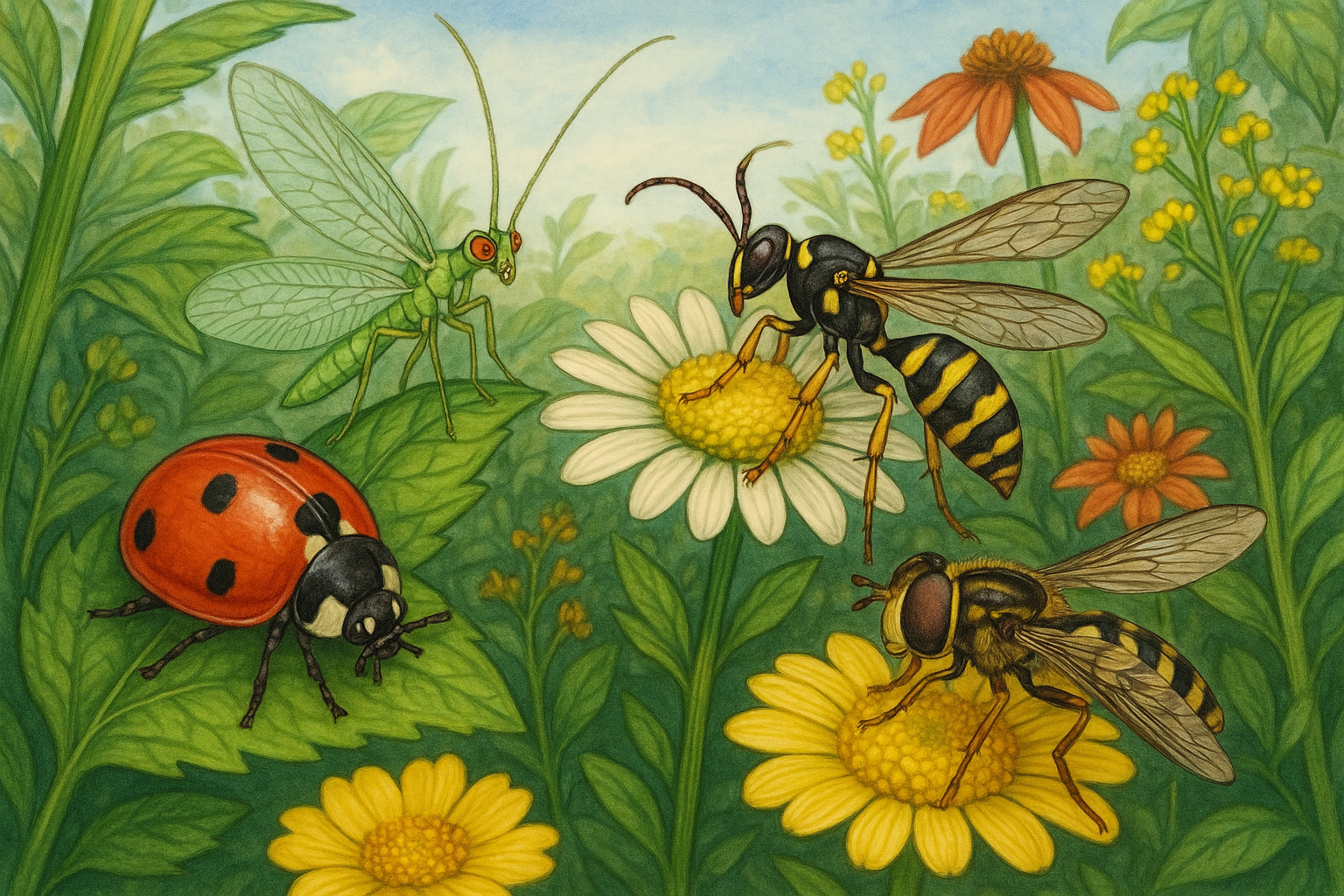 Beneficial insects for natural pest control in gardens